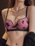Butterfly Embroidered Lace Lift Bra