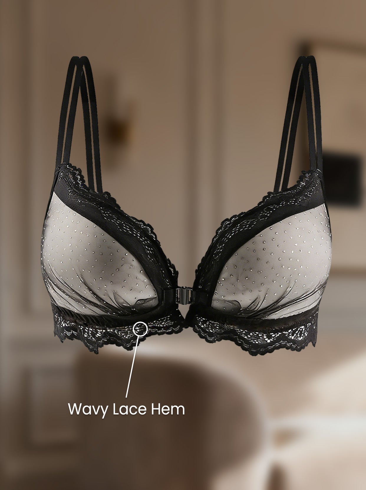 Front-Closure Lacy Bra
