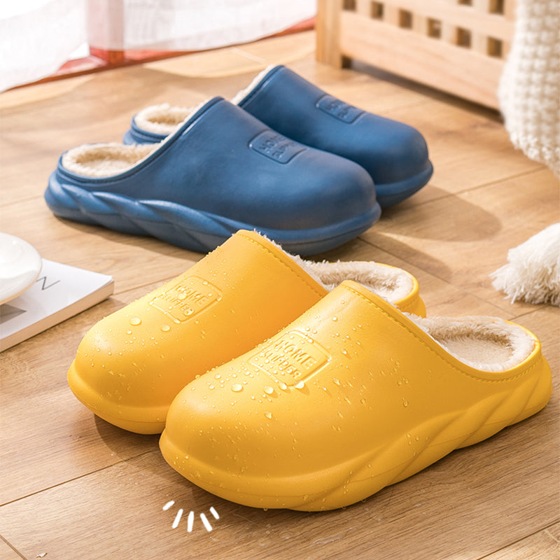 Winter Indoor And Outdoor Warm Waterproof Thick-Soled Anti-Skid Plush Shoes