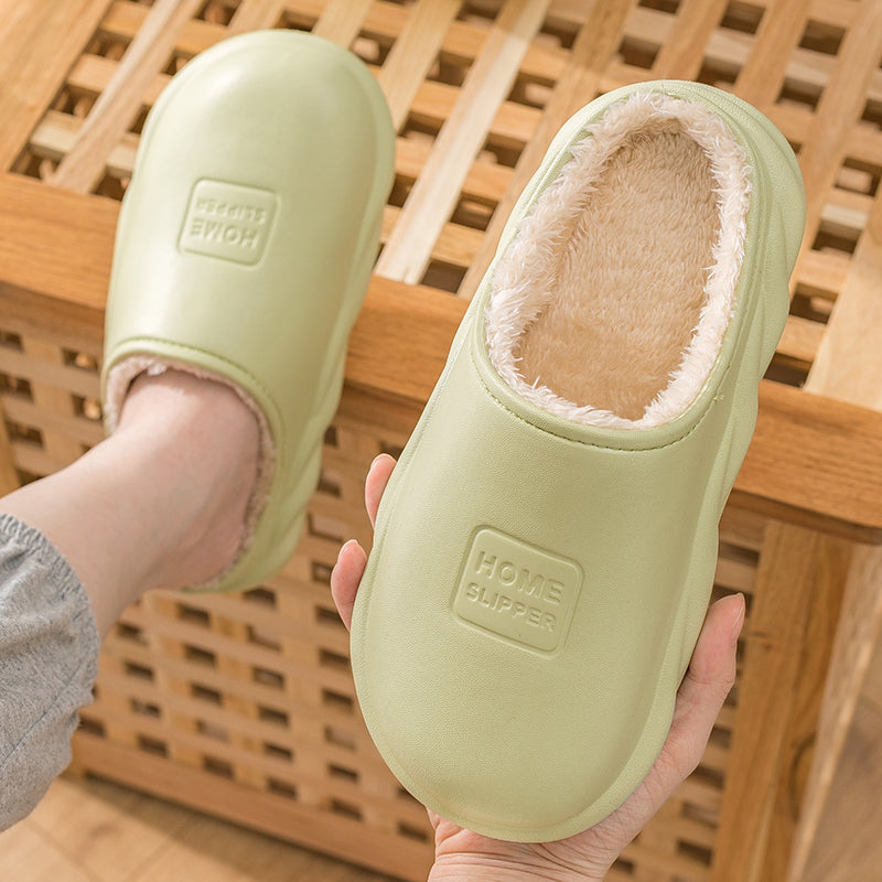 Winter Indoor And Outdoor Warm Waterproof Thick-Soled Anti-Skid Plush Shoes