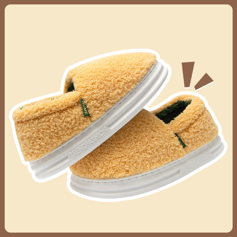 Winter Warm Household Thick-Soled Plush Slippers Women