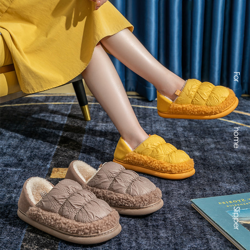 Winter Household Thick-Soled Wrapped Heel Plush Slippers