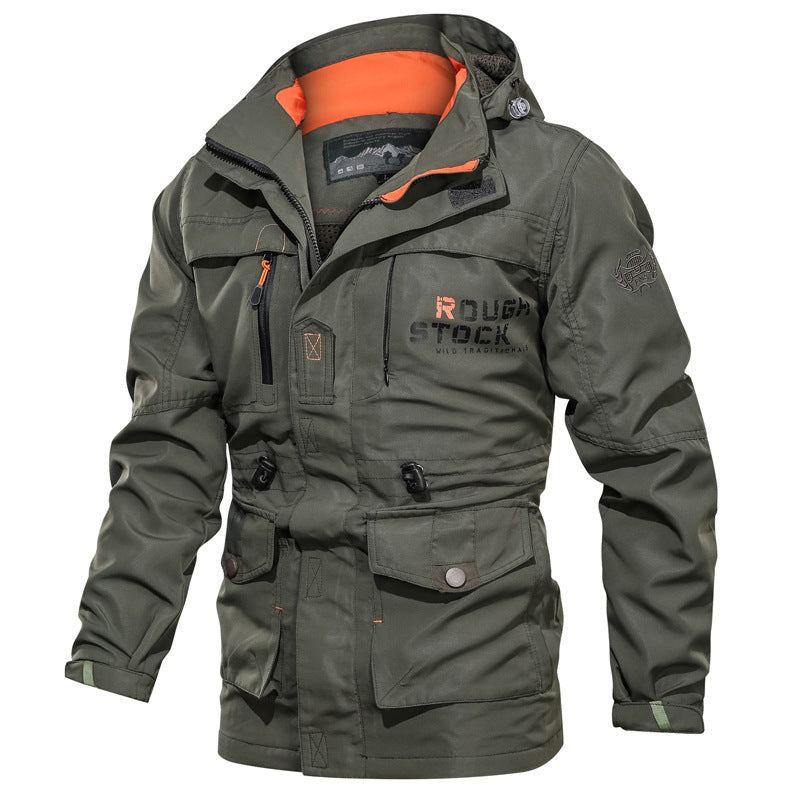 Men Windproof And Rainproof Multi-Pocket Jacket For Outdoor