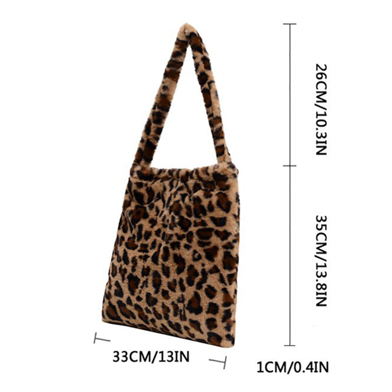 Spring Fashion Leopard Print Plush Shoulder Bag