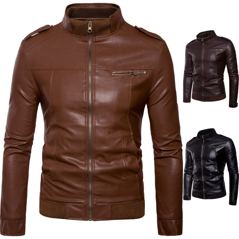 Fashion Zipper Motorcycle Leather Jacket