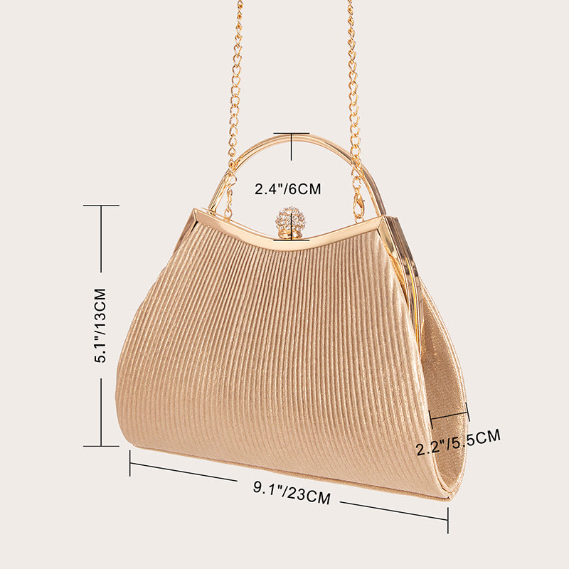 Fashion Crease Rhinestone Hand Bag Shoulder Bag Party Essential