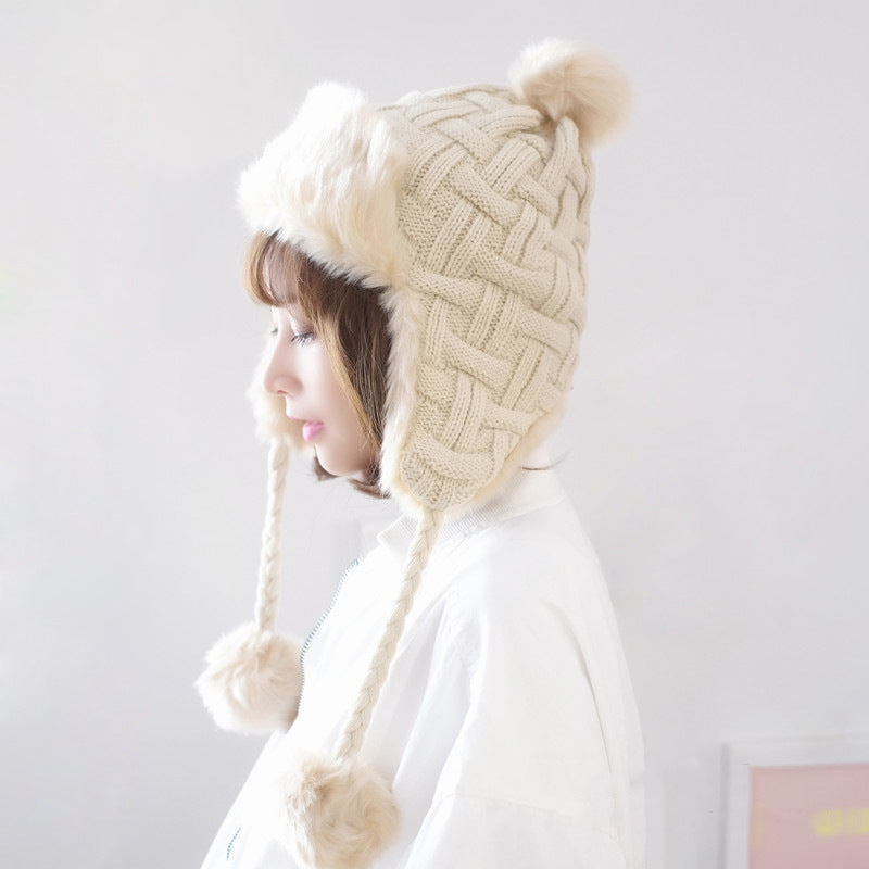 Winter Warmth Thickened Windproof Ear Protection Knitted Hat