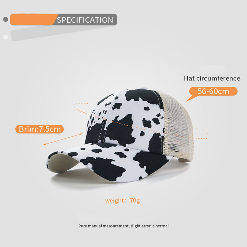 Cow Stripes Cross Ponytail Baseball Cap