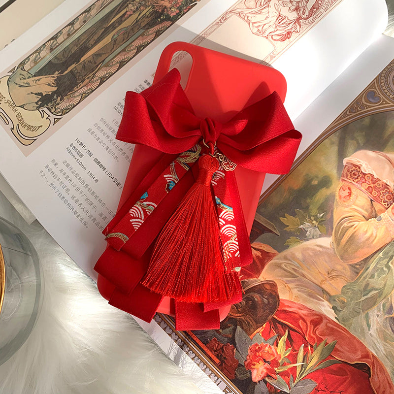 New Year Tassel Bowknot Phone Case for iPhone 12