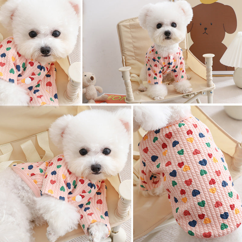 Heart-shaped Design Cute Dog Warm Clothes