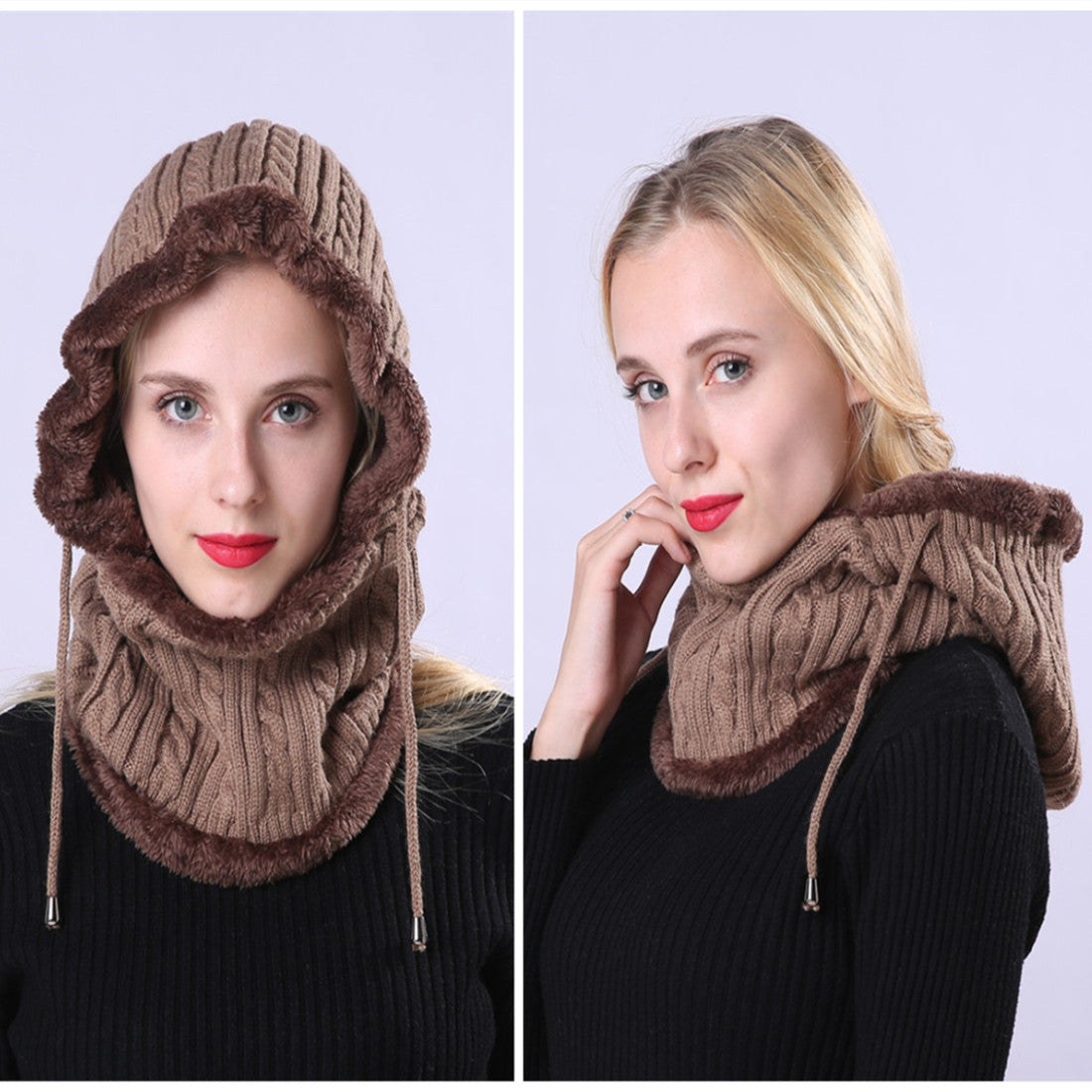 Ziibras™ Adjustment Knitted Scarf Ear Hat
