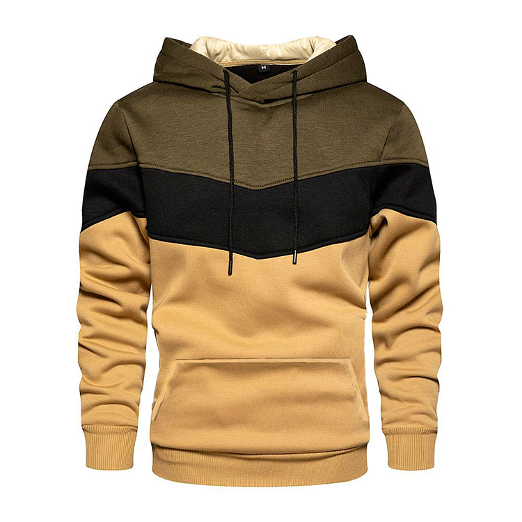 Spring Men's Casual Contrast Color Hooded Sweatshirt