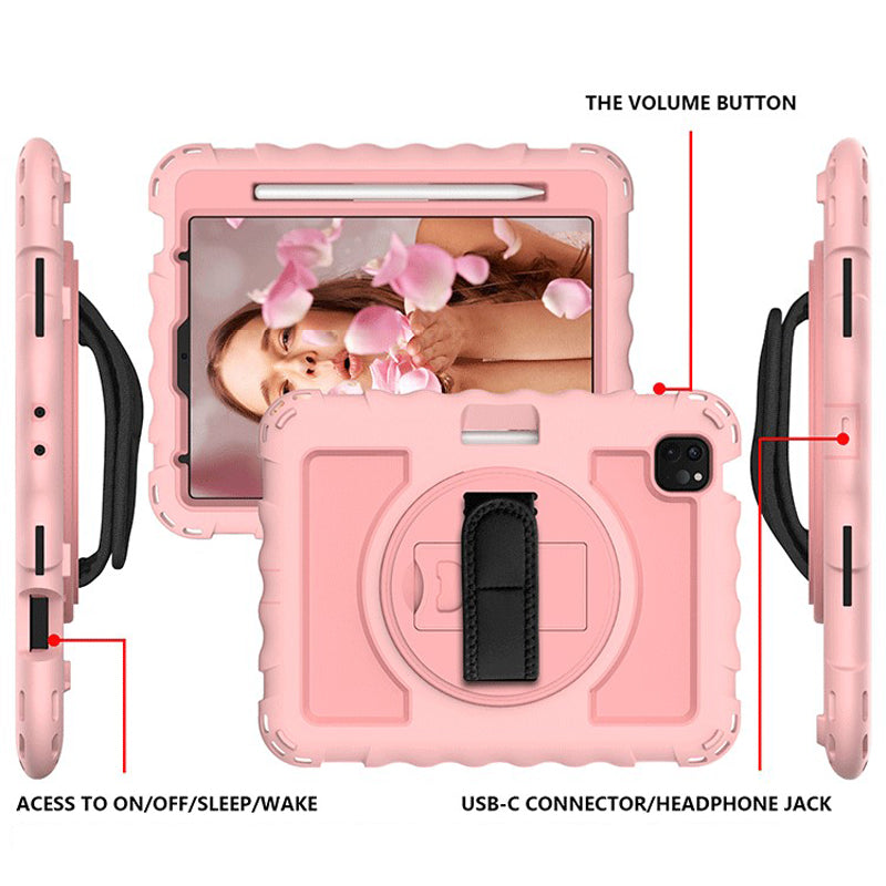 360°Hand-Held Rotating Silicone Anti-Drop Protective Cover For IPad Air4\IPad Por