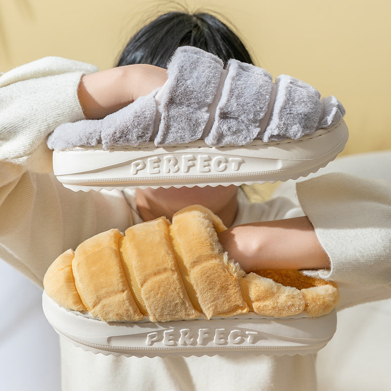 Winter Home Warm Thick Soft Bottom Non-Slip Plush Slippers