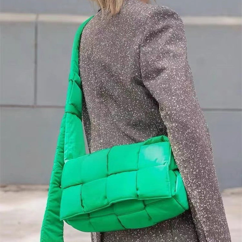 Fashion Woven Checkered Shoulder Crossbody Bag