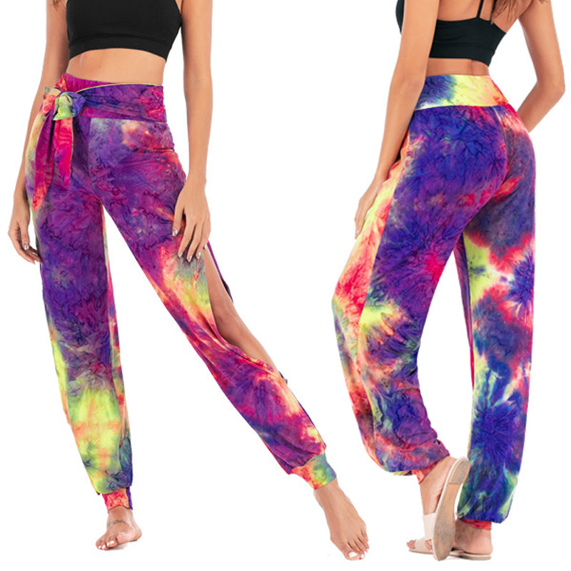 Casual High-Waist Tie-Dye Yoga Pants
