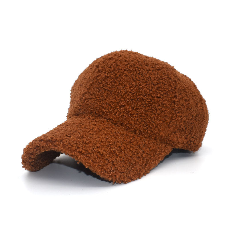 Solid Color Baseball Cap Lamb Down Hat