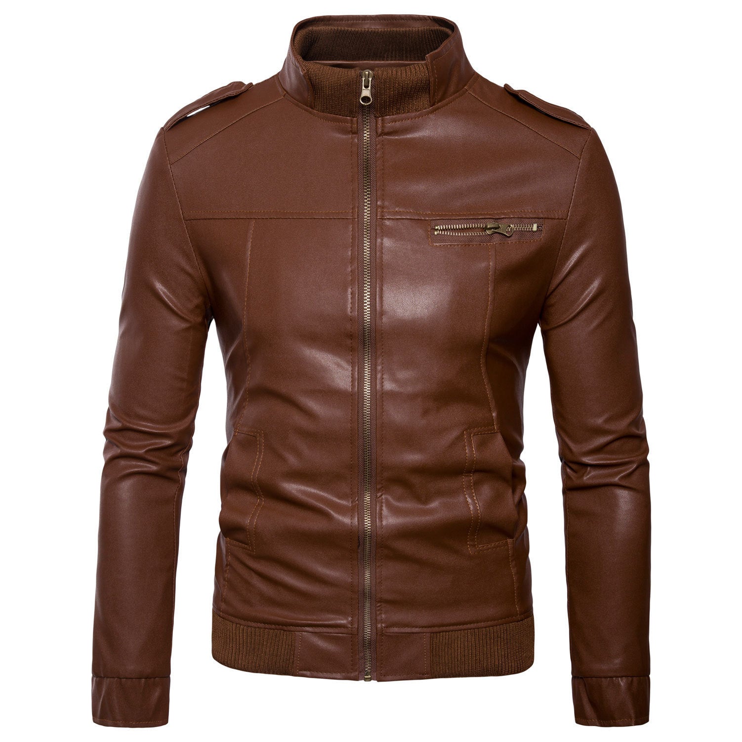 Fashion Zipper Motorcycle Leather Jacket