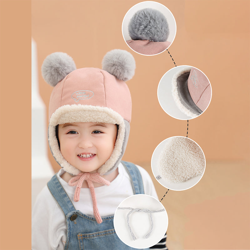 Winter Plush Warm Ear Protection And Windproof Baby Hat