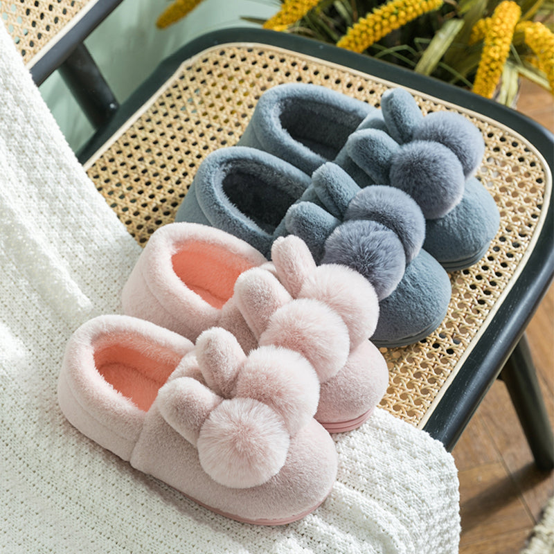 Winter Home Warm Cute Rabbit Plush Shoes