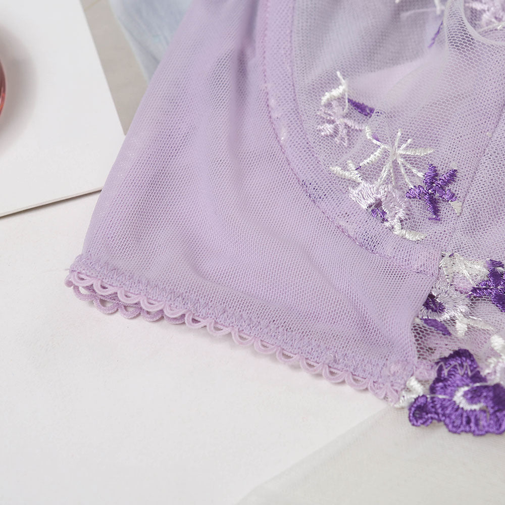 French Three-Dimensional Embroidery Sexy Lace Lingerie Set