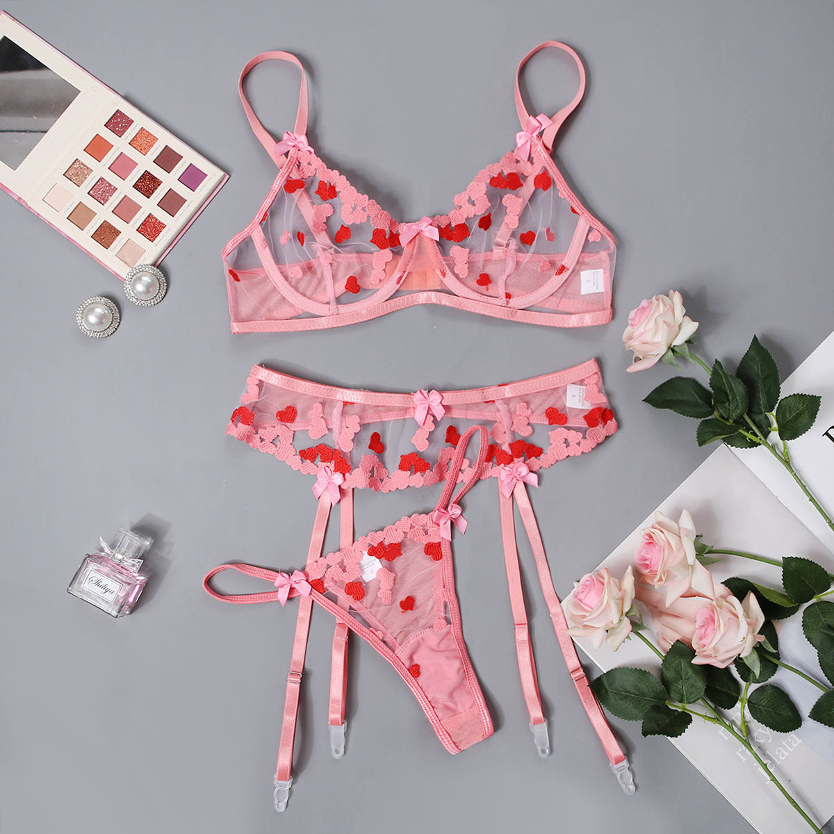 Heart Lace Lingerie Set