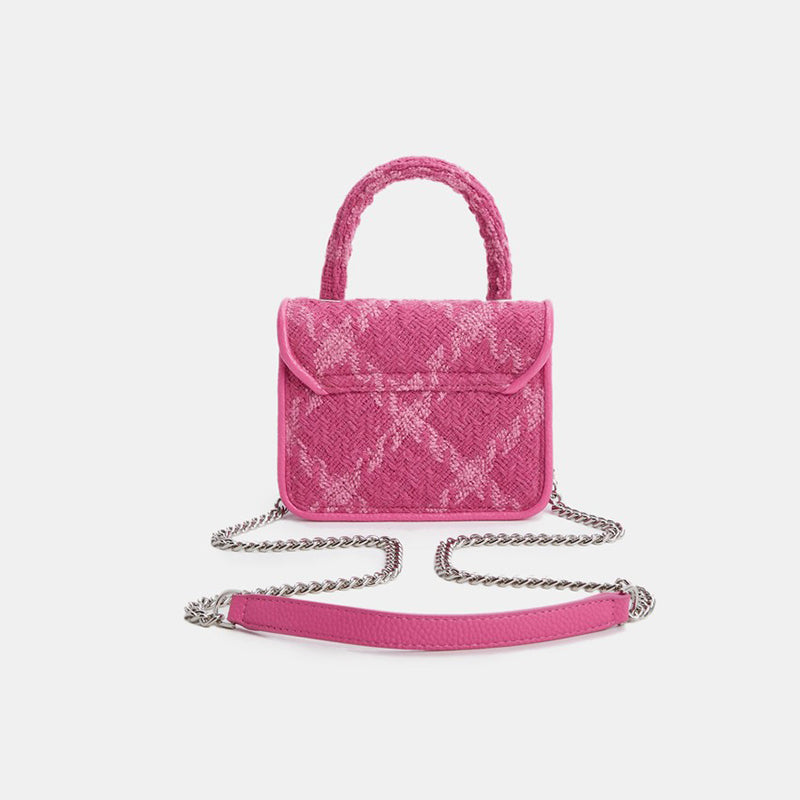 Woven Mini Handbag Chain Shoulder Bag
