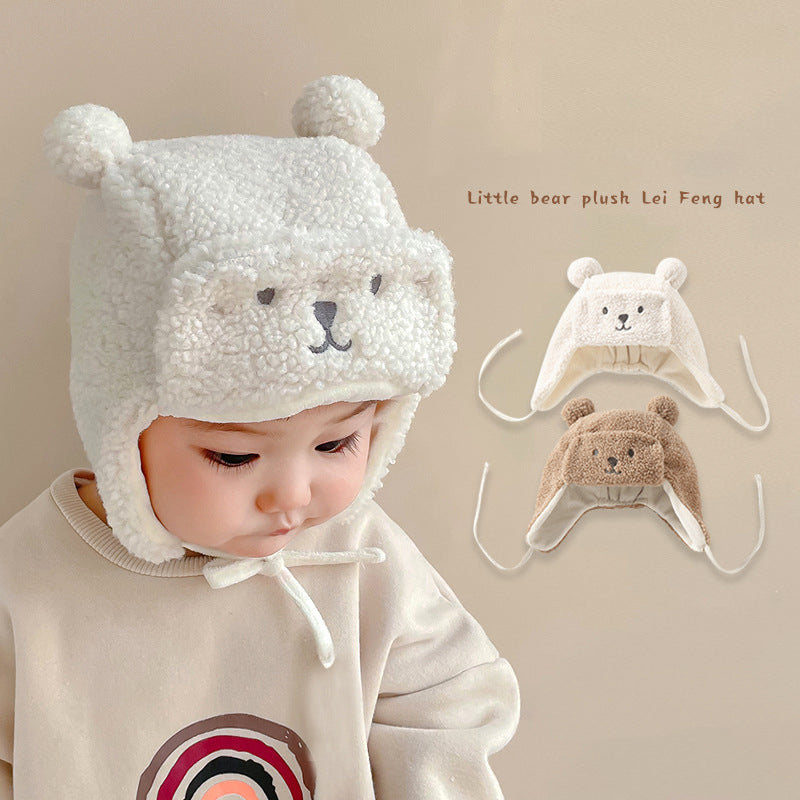 Winter Cute Cartoon Bear Plush Hat For Baby