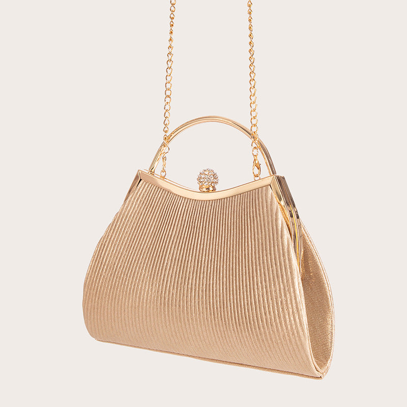 Fashion Crease Rhinestone Hand Bag Shoulder Bag Party Essential