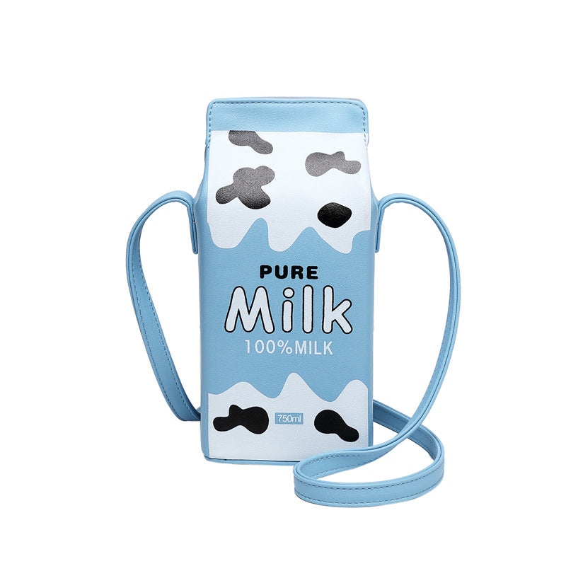Creative Milk Box Shape Shoulder Bag