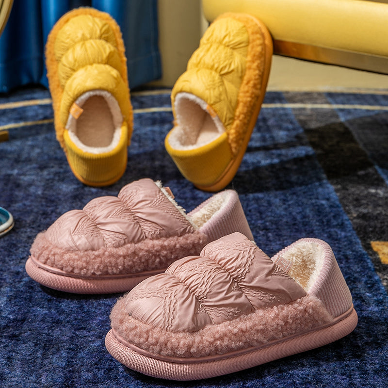 Winter Household Thick-Soled Wrapped Heel Plush Slippers