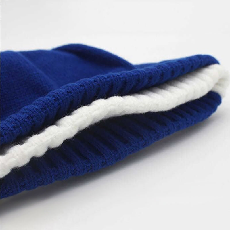 Trendy Color Matching Fake Double-Layer Warm Knitted Hat