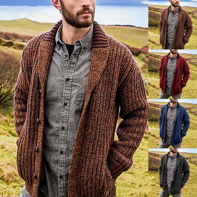 Casual Long Sleeve Sweater Cardigan Men Jacket
