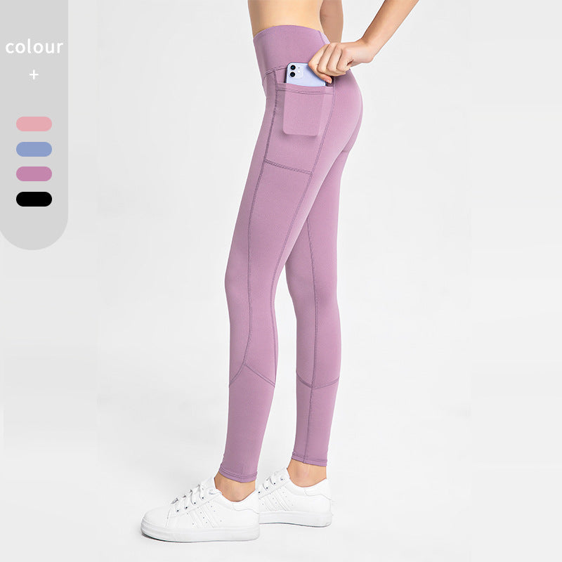 Nonfeel High Waist Yoga Pant with Side Pocket for Fitness