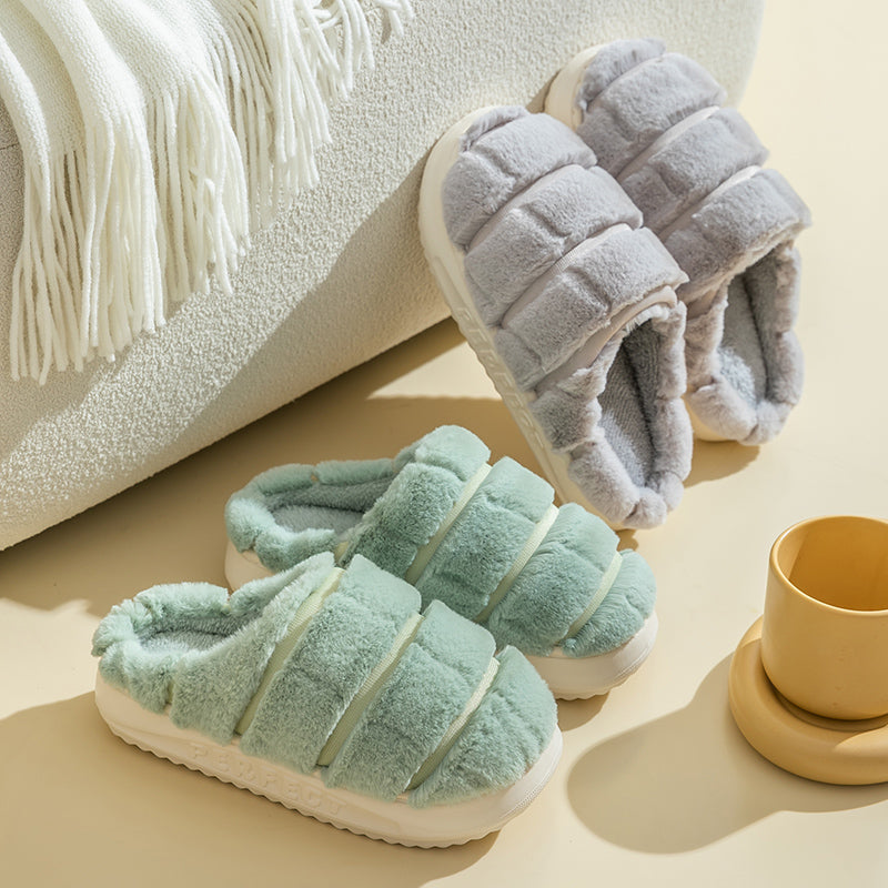 Winter Home Warm Thick Soft Bottom Non-Slip Plush Slippers