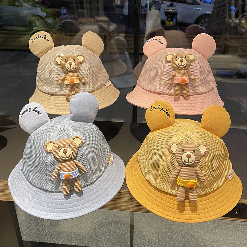 Summer Cute Bear Sunshade Children Bucket Hat