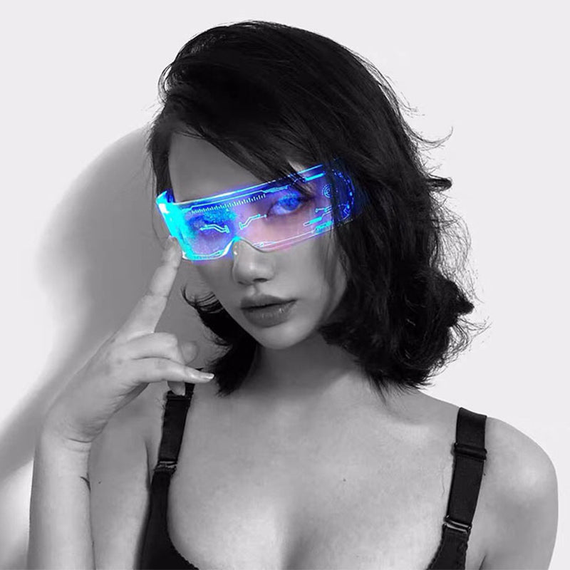 Fashion Trend Cyberpunk LED Lights Colorful Dazzling Glasses