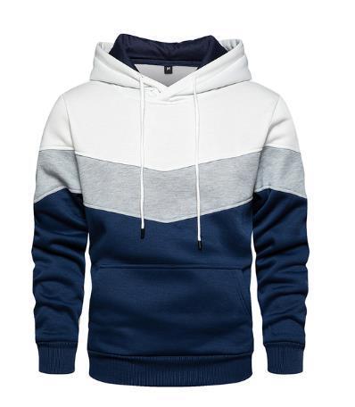 Spring Men's Casual Contrast Color Hooded Sweatshirt