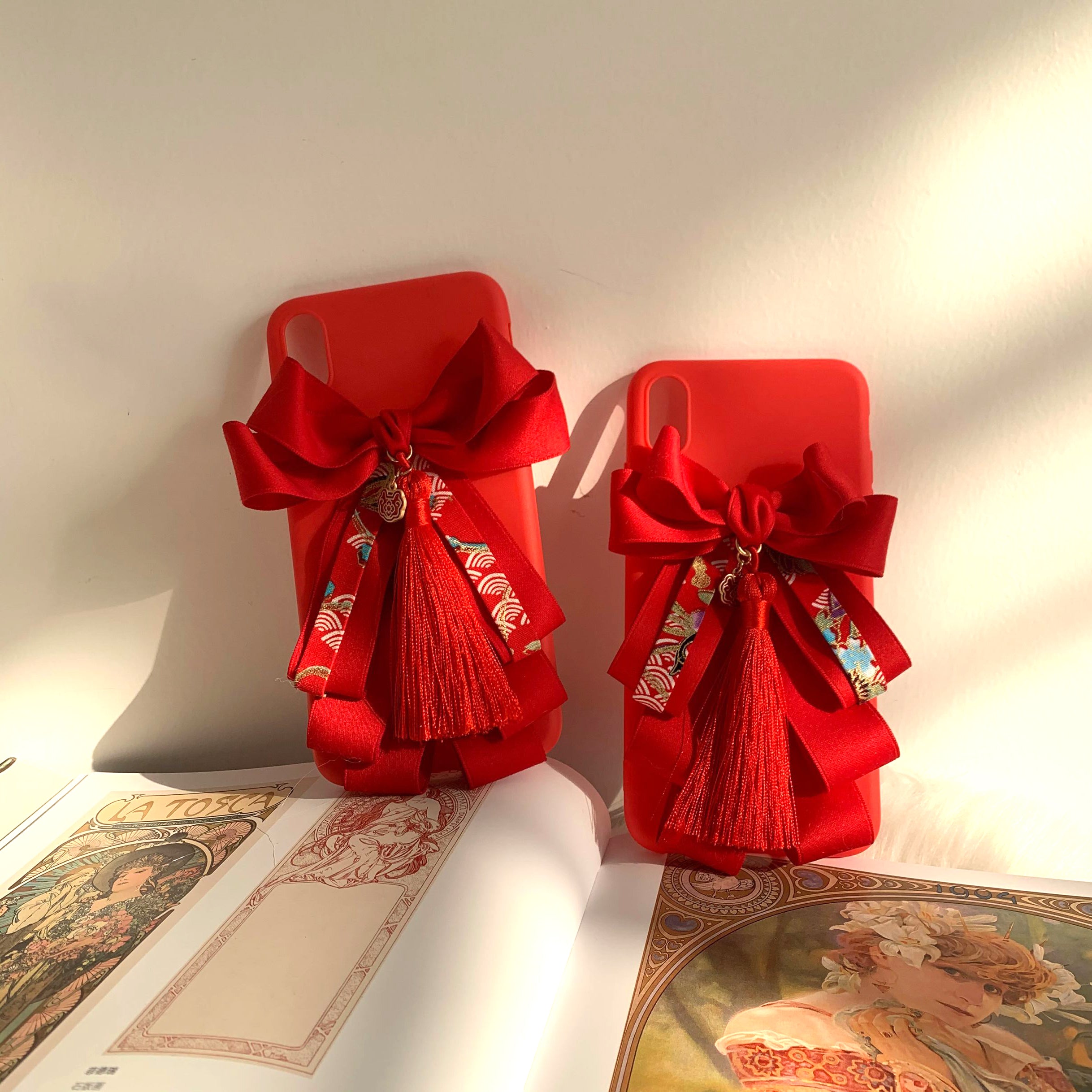 New Year Tassel Bowknot Phone Case for iPhone 12