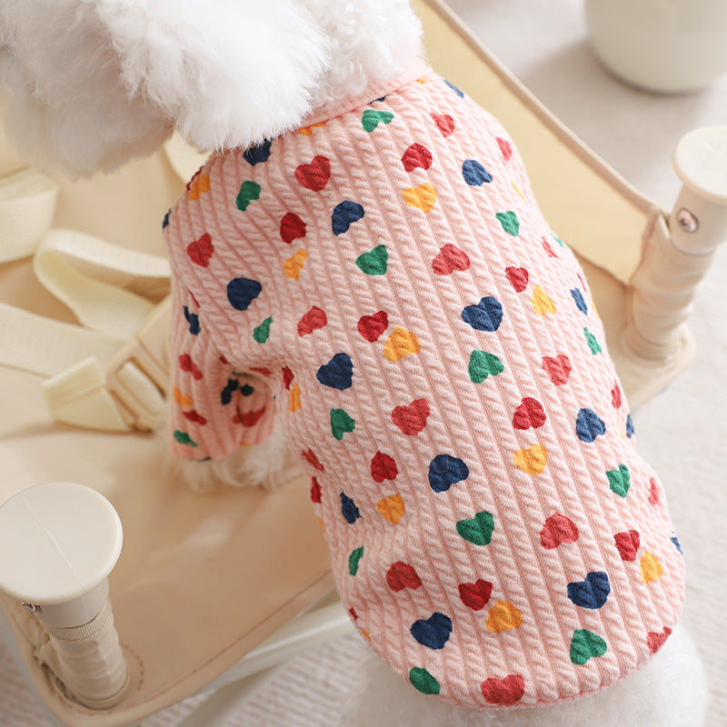 Heart-shaped Design Cute Dog Warm Clothes