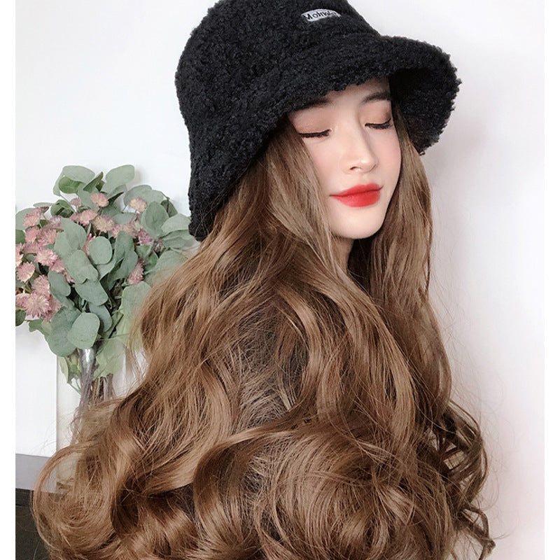 Fashion Plush Basin Hat With Wig 2 in 1