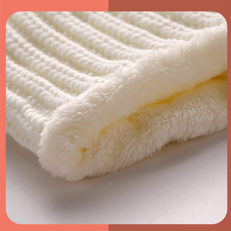 Winter Plush Padded Parent-Child Hat Knitted Hat Scarf 2 in 1