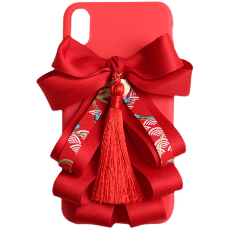 New Year Tassel Bowknot Phone Case for iPhone 12