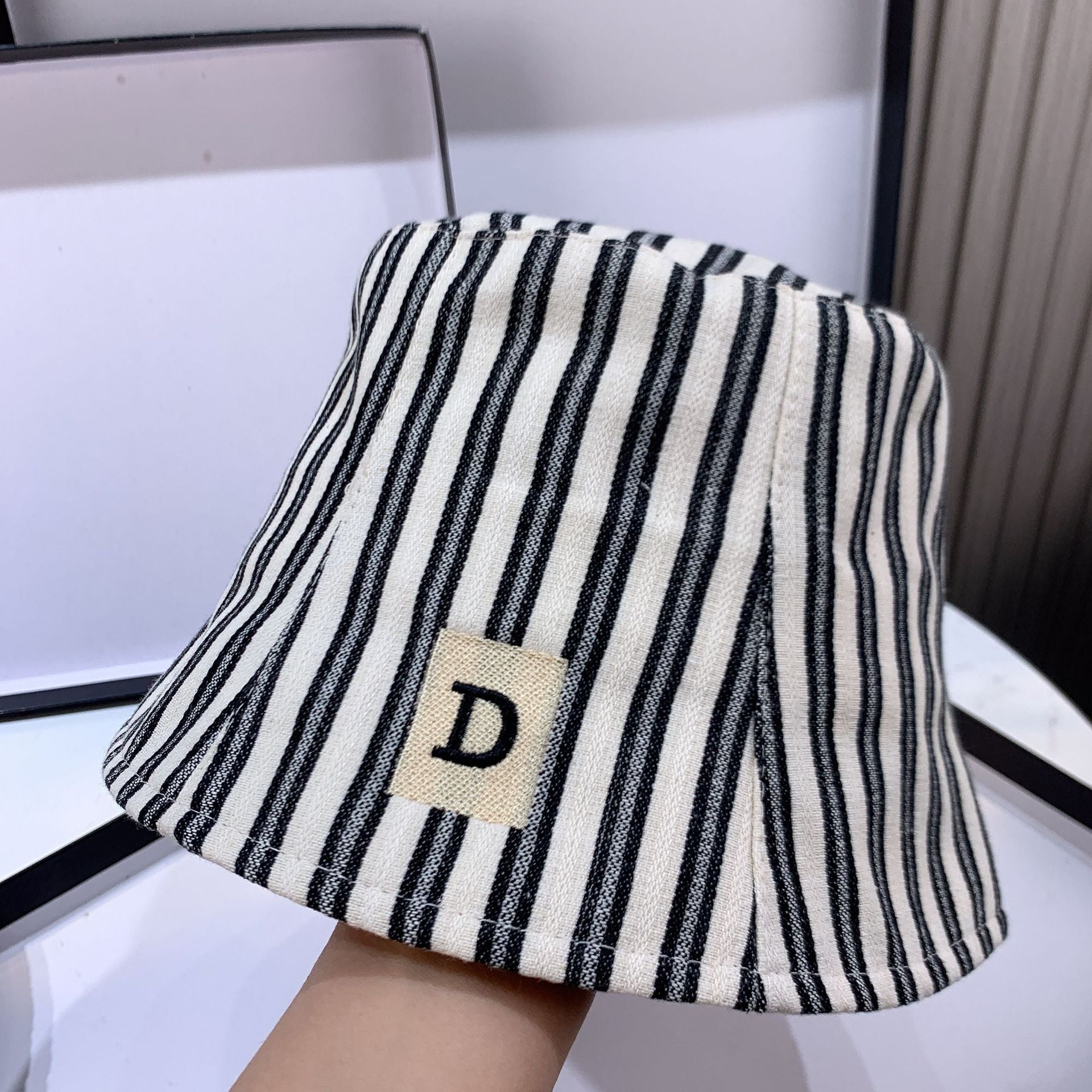 Cartoon Bear Striped Bucket Hat