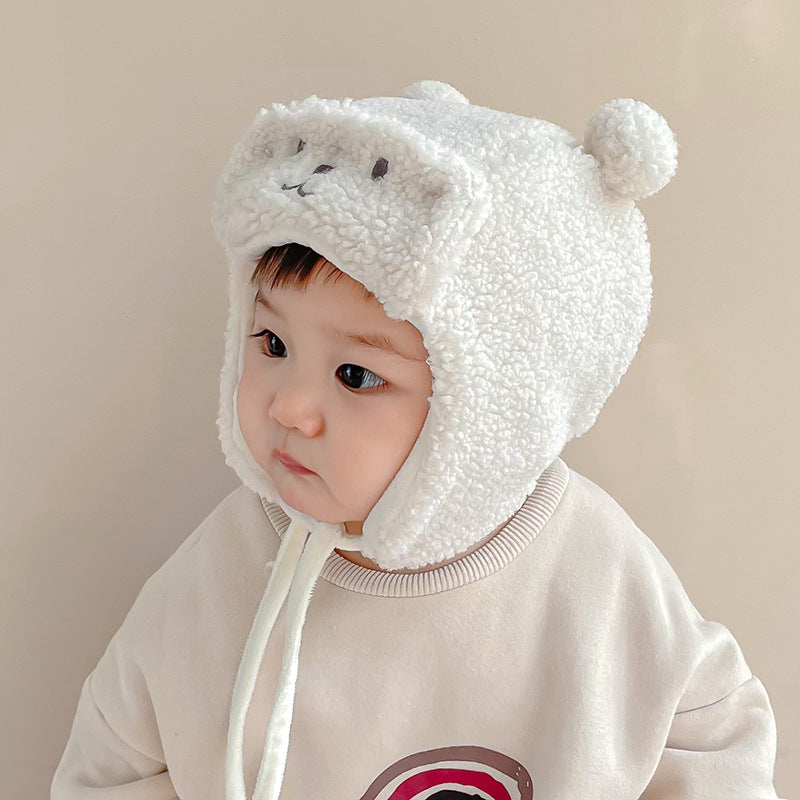 Winter Cute Cartoon Bear Plush Hat For Baby