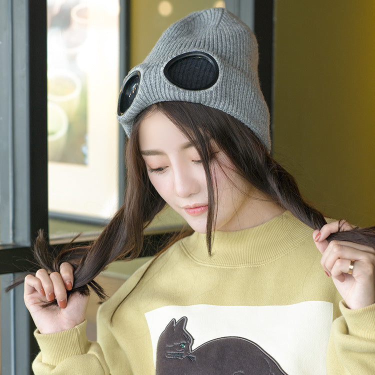 Cool Glass Windproof Knitted Hat For Outdoor