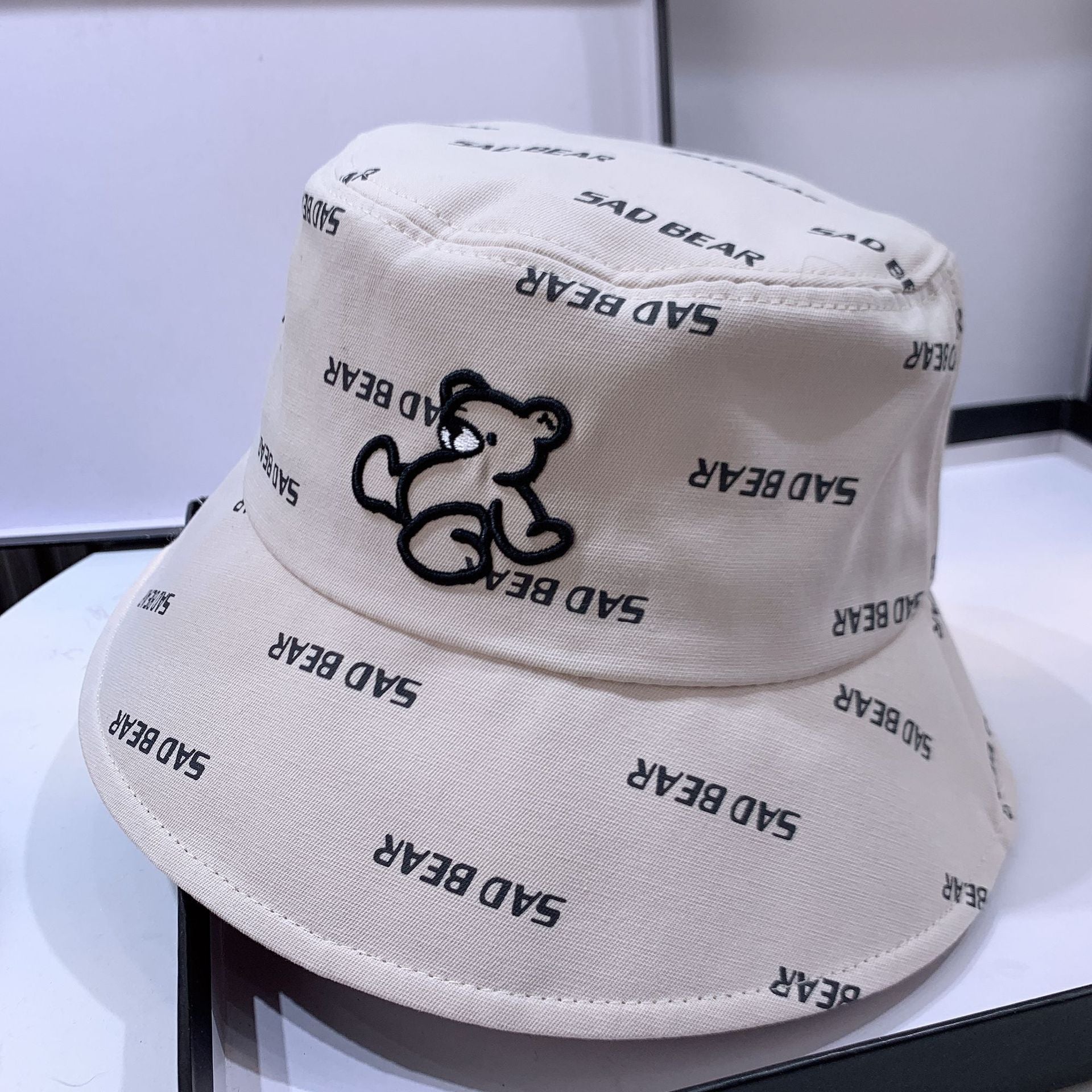 Vintage Bear Embroidered Bucket Hat