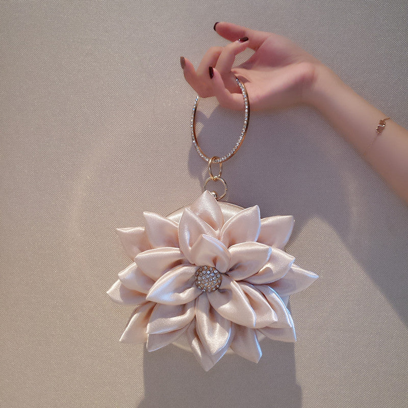 Fashion Flower Rhinestone Bracelet Bag
