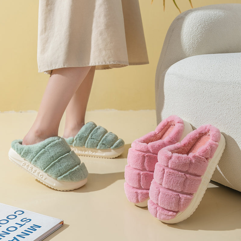 Winter Home Warm Thick Soft Bottom Non-Slip Plush Slippers