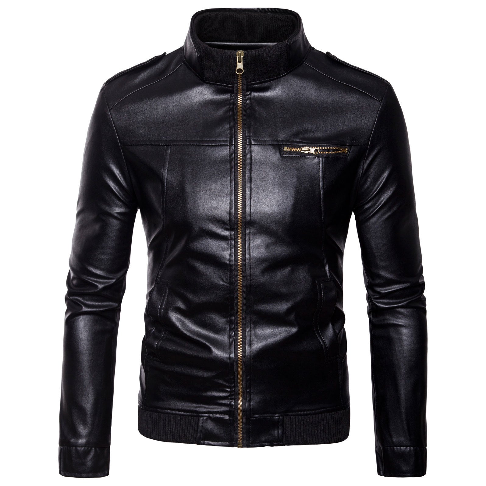Fashion Zipper Motorcycle Leather Jacket